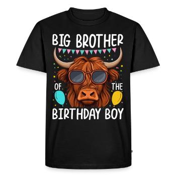 Grand Grand Frère Du Garçon D’anniversaire - T-shirt Premium bio Homme - noir - Devant - Nico (187cm)