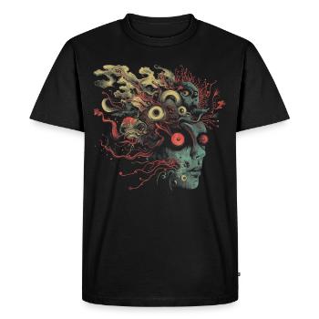 Esthétique Weirdcore Femme Bizarre Visage Dreamcore Au - T-shirt Premium bio Homme - noir - Devant - Nico (187cm)