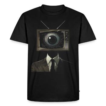 Esthétique bizarre TV Homme Oeil Grunge brins - T-shirt Premium bio Homme - noir - Devant - Nico (187cm)