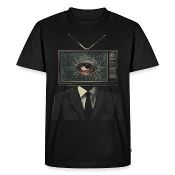 Esthétique bizarre TV Homme Oeil Grunge brins - T-shirt Premium bio Homme - noir - Devant - Nico (187cm)