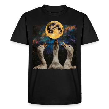Canards Ferme Animal Fermier Lune Hurlante - T-shirt Premium bio Homme - noir - Devant - Nico (187cm)