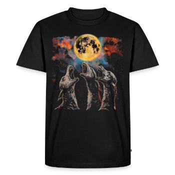 El Chupacabra Crypto Cryptozoologie Lune Hurlante - T-shirt Premium bio Homme - noir - Devant - Nico (187cm)