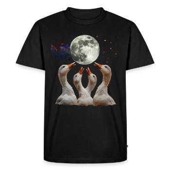Canards Ferme Animal Fermier Lune Hurlante - T-shirt Premium bio Homme - noir - Devant - Nico (187cm)