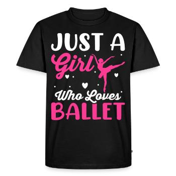 Juste une fille qui aime danseuse de danse classique - T-shirt Premium bio Homme - noir - Devant - Nico (187cm)