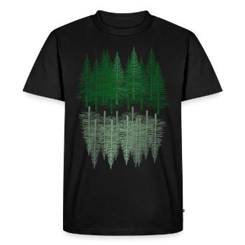 Forêt de sapins Randonnée pédestre Épicéa Forêt de conifères Nature - T-shirt Premium bio Homme - noir - Devant - Nico (187cm)
