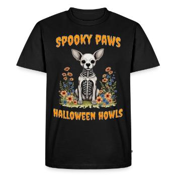 Pattes effrayantes et hurlements d’Halloween - T-shirt Premium bio Homme - noir - Devant - Nico (187cm)