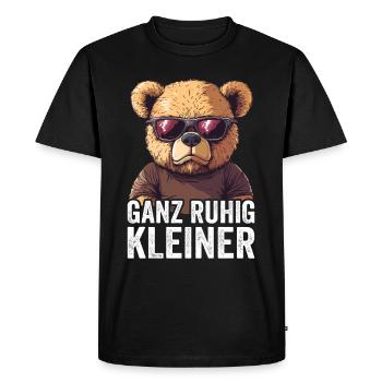 Calme-toi, petit dicton drôle - T-shirt Premium bio Homme - noir - Devant - Nico (187cm)