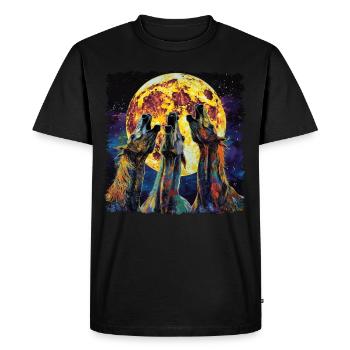Appaloosa Cheval Lune Hurlante - T-shirt Premium bio Homme - noir - Devant - Nico (187cm)