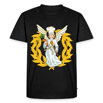 Cooking Christmas Angel Christmas Vegetable Kitchen - Men's Premium Organic T-Shirt - black - Front - Nico (187cm)
