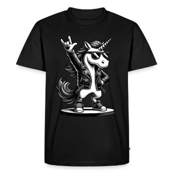 Rock, Rocker, Musique rock, Heavy metal, Rock Hand - T-shirt Premium bio Homme - noir - Devant - Nico (187cm)