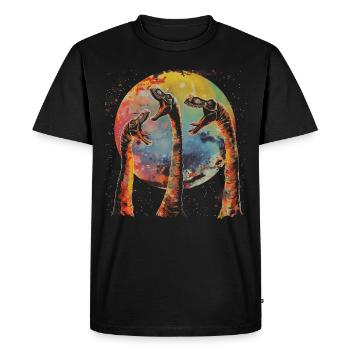 Brachiosaure dinosaure lune hurlante - T-shirt Premium bio Homme - noir - Devant - Nico (187cm)