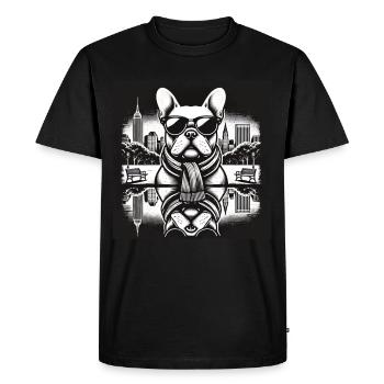 Cool Pug Pug Wrinkle Friend Pug Dog - Men's Premium Organic T-Shirt - black - Front - Nico (187cm)