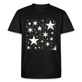 étoiles lumières comète ciel étoile - T-shirt Premium bio Homme - noir - Devant - Nico (187cm)