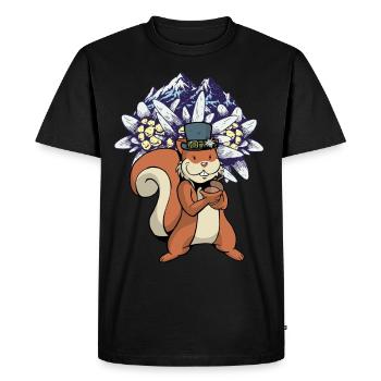 Austria Tyrol Tyrolean Flowers Eichhorn Children - Men's Premium Organic T-Shirt - black - Front - Nico (187cm)
