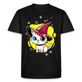 Halloween Chat Chats Enfants Enfant Magie - T-shirt Premium bio Homme - noir - Devant - Nico (187cm)