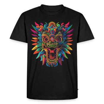 Quetzalcoatl Aztec god mythology Maya Inca Popa - Men's Premium Organic T-Shirt - black - Front - Nico (187cm)