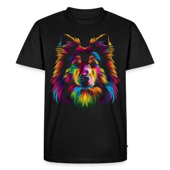 Shetland Sheepdogs Dog Popart - Men's Premium Organic T-Shirt - black - Front - Nico (187cm)