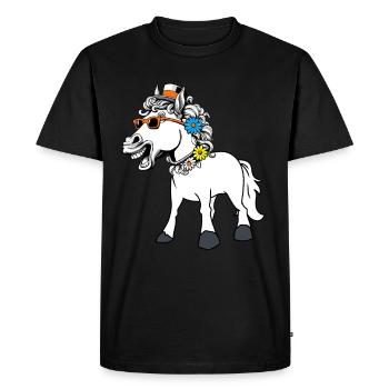 Cheval, Chevaux, Dame, Drôle, Drôle, Drôle, Gaule - T-shirt Premium bio Homme - noir - Devant - Nico (187cm)
