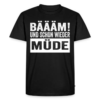 Bäääm ! Et encore fatigué Chemise de nuit - T-shirt Premium bio Homme - noir - Devant - Nico (187cm)
