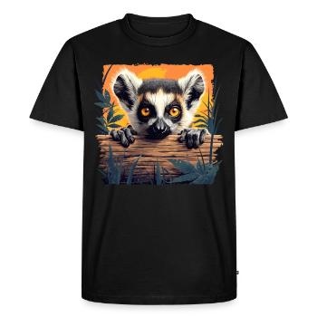 Lémuren Lémuriens Lémurien - T-shirt Premium bio Homme - noir - Devant - Nico (187cm)