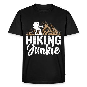 Hiking Junkie Hiking Mountaineering - Men's Premium Organic T-Shirt - black - Front - Nico (187cm)
