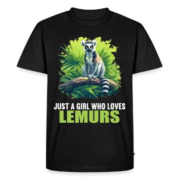 Lémuren Lémuriens Lémurien - T-shirt Premium bio Homme - noir - Devant - Nico (187cm)
