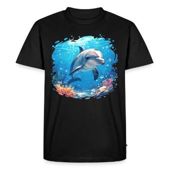 Dolphin Dolphins Dolphin - Men's Premium Organic T-Shirt - black - Front - Nico (187cm)