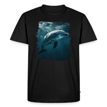 Dolphin Dolphins Dolphin - Men's Premium Organic T-Shirt - black - Front - Nico (187cm)
