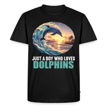 Dolphin Dolphins Dolphin - Men's Premium Organic T-Shirt - black - Front - Nico (187cm)