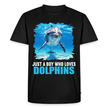 Dolphin Dolphins Dolphin - Men's Premium Organic T-Shirt - black - Front - Nico (187cm)