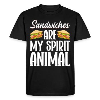 Amateurs de sandwichs Amateurs de restauration rapide - T-shirt Premium bio Homme - noir - Devant - Nico (187cm)
