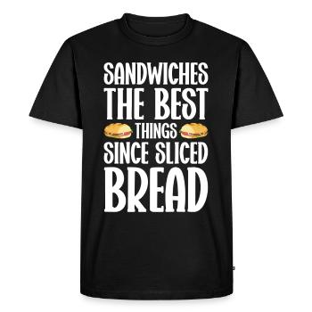 Amateurs de sandwichs Amateurs de restauration rapide - T-shirt Premium bio Homme - noir - Devant - Nico (187cm)