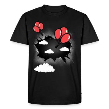 Nuages Nuage Ballons Célestes Ballon Vol - T-shirt Premium bio Homme - noir - Devant - Nico (187cm)