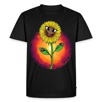 Fleur de tournesol Fleurs Nature Coccinelle - T-shirt Premium bio Homme - noir - Devant - Nico (187cm)