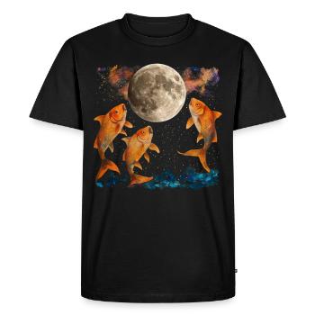 Poisson rouge Poisson Lune hurlante - T-shirt Premium bio Homme - noir - Devant - Nico (187cm)