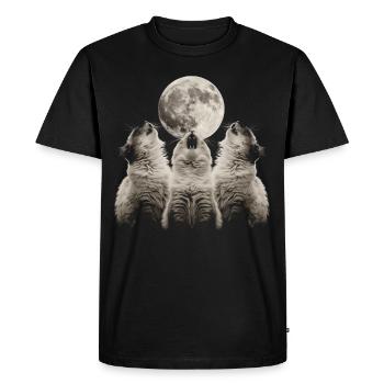 Chat de l’Himalaya Lune hurlante - T-shirt Premium bio Homme - noir - Devant - Nico (187cm)