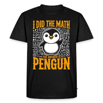 Pingouin, Drôle, Pingouin, Mathématiques, Mathématiques - T-shirt Premium bio Homme - noir - Devant - Nico (187cm)