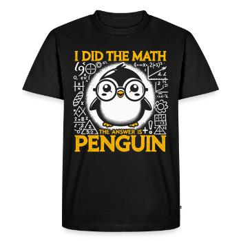 Pingouin, Drôle, Pingouin, Mathématiques, Mathématiques - T-shirt Premium bio Homme - noir - Devant - Nico (187cm)