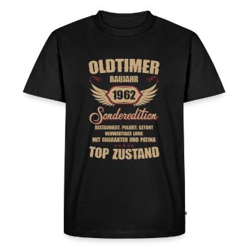 62e anniversaire 62 ans de voiture classique 1962 - T-shirt Premium bio Homme - noir - Devant - Nico (187cm)