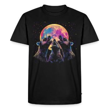 Miel Blaireau Ratel Lune Hurlante - T-shirt Premium bio Homme - noir - Devant - Nico (187cm)