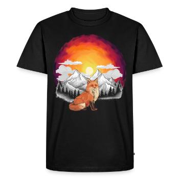 Nature Fox Foxes Mountains Mountains Vixen - Men's Premium Organic T-Shirt - black - Front - Nico (187cm)