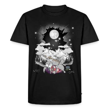 mystical mountaineer mountaineering holiday rabbit mountains - Men's Premium Organic T-Shirt - black - Front - Nico (187cm)