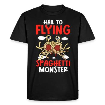 Flying Spaghetti Monster FSM - Men's Premium Organic T-Shirt - black - Front - Nico (187cm)