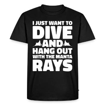 Manta Ray Lover Sea Creature Devil Ray - Men's Premium Organic T-Shirt - black - Front - Nico (187cm)