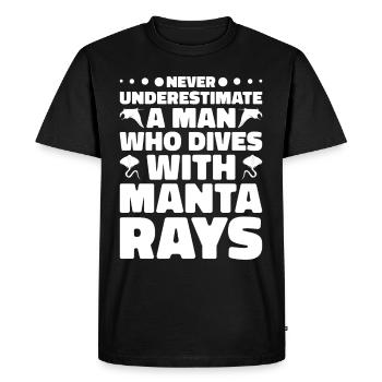 Manta Ray Lover Sea Creature Devil Ray - Men's Premium Organic T-Shirt - black - Front - Nico (187cm)