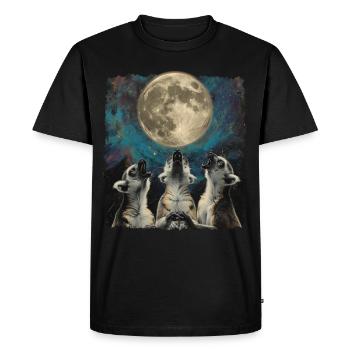 Lémurien Ringtail Lune hurlante - T-shirt Premium bio Homme - noir - Devant - Nico (187cm)