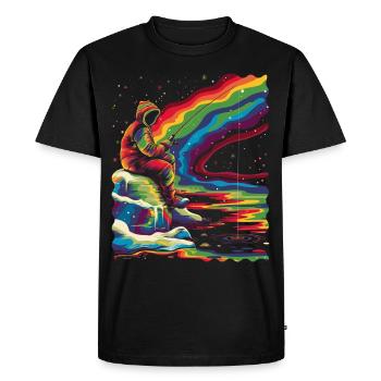 Fishing Fisherman Fisherman Popart - Men's Premium Organic T-Shirt - black - Front - Nico (187cm)