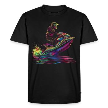 Jet Ski Jet Skiing Jet Skier Popart - T-shirt Premium bio Homme - noir - Devant - Nico (187cm)