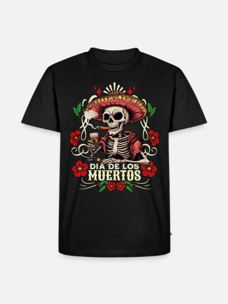 Dia De Los Muertos Skull Skull Tequilla - Men's Premium Organic T-Shirt - black