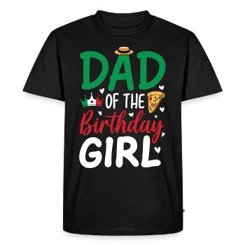 Papa de la fille d’anniversaire - T-shirt Premium bio Homme - noir - Devant - Nico (187cm)